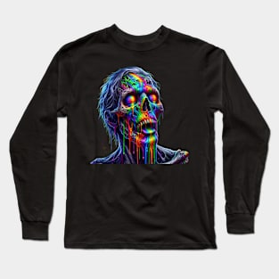 trippy zombie head Long Sleeve T-Shirt